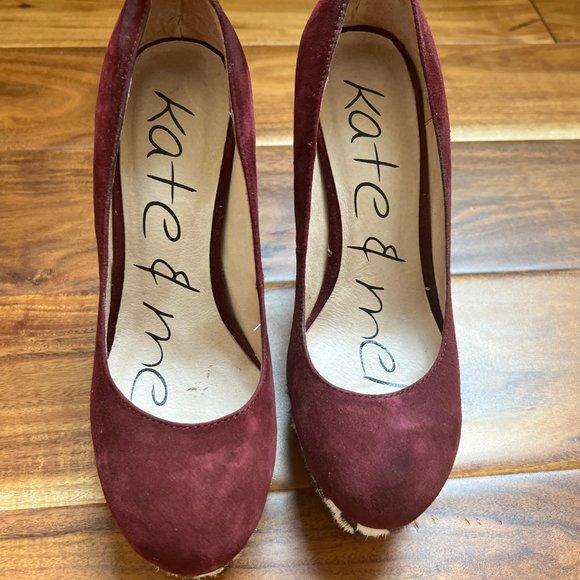 Kate & Mel Purple Suede and Zebra Platform Heel - Picture 4 of 5